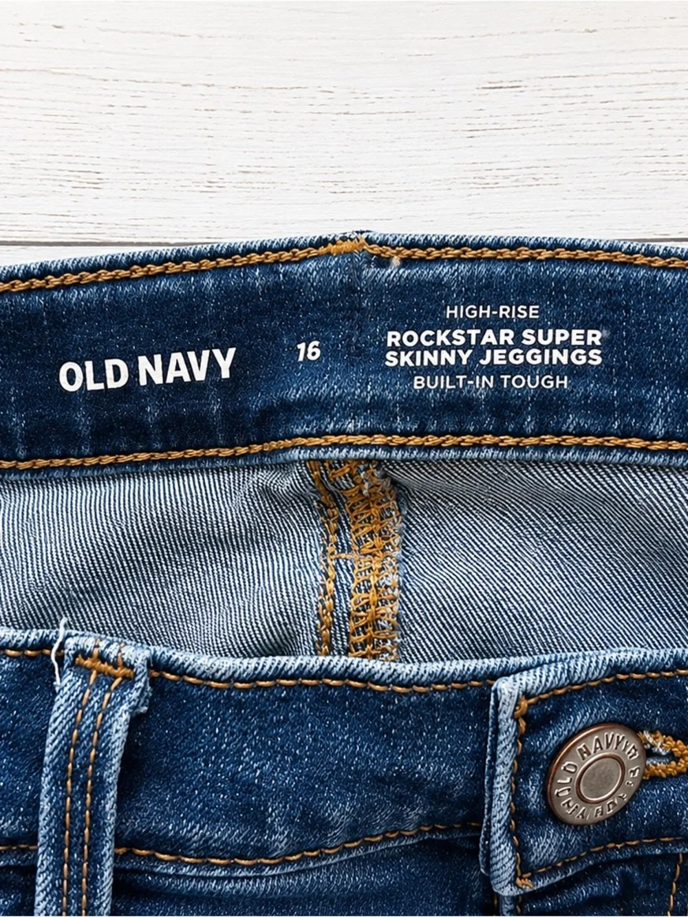 Old Navy Rockstar Super Skinny Jeans High-Rise Girls Size 16 Dark Wash